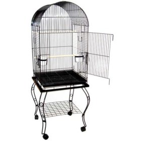 Brand New Parrot Bird Cage Cages Dome w/Stand 20x20x58-600ABLK