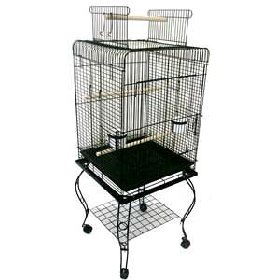 Brand New Parrot Bird Cage Cages Play w/Stand 24x24x63-0224AS